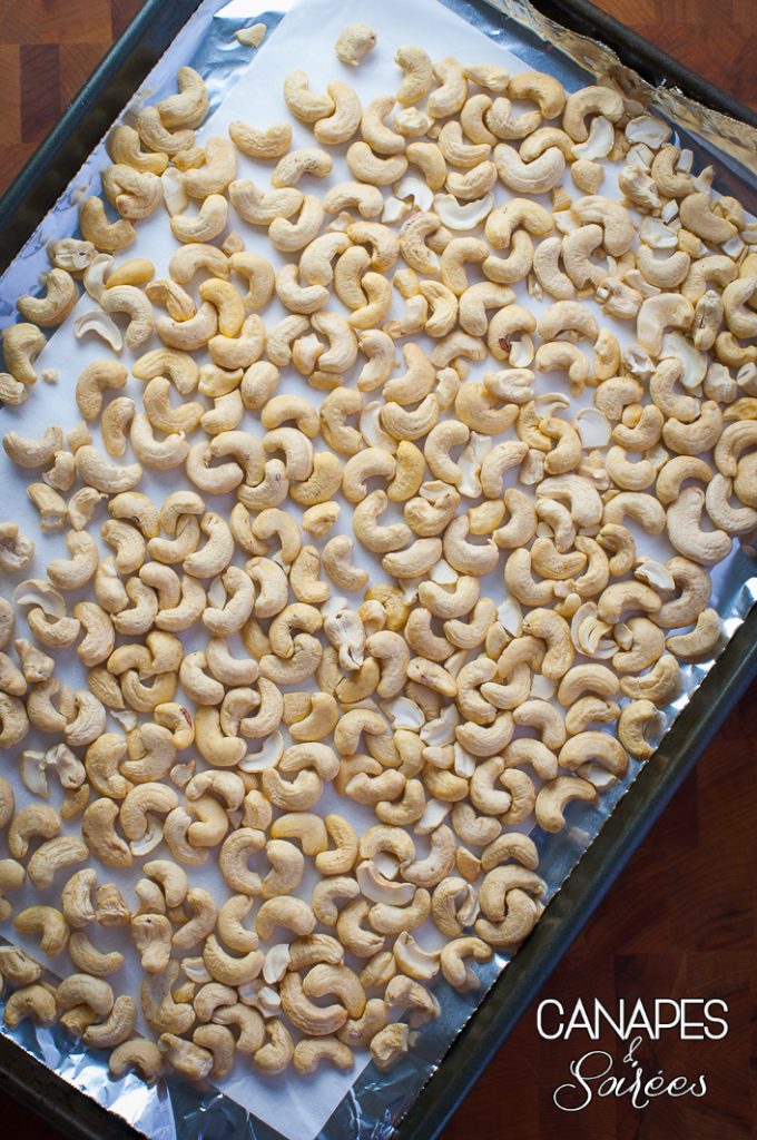 Sheet pan of cashews